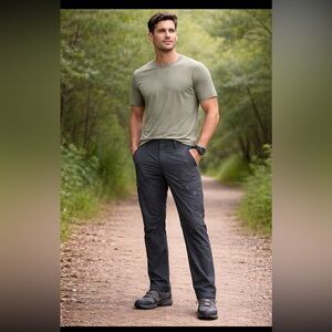 Eddie Bauer First Ascent Pant Men' 30X30 Grey Hiking Stretch Cargo Outdoor Nylon